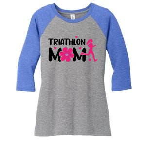 Triathlon Mom Like A Normal Mom Just Way More Awesome Sport Gift Women's Tri-Blend 3/4-Sleeve Raglan Shirt