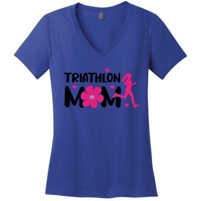 Triathlon Mom Like A Normal Mom Just Way More Awesome Sport Gift Women's V-Neck T-Shirt