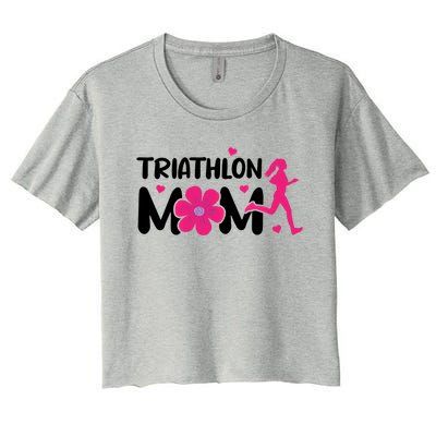 Triathlon Mom Like A Normal Mom Just Way More Awesome Sport Gift Women's Crop Top Tee