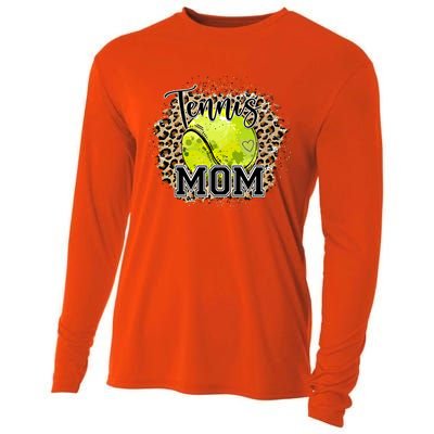 Tennis Mom Leopard Tennis Lovers Mother's Day Cute Gift Cooling Performance Long Sleeve Crew