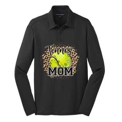 Tennis Mom Leopard Tennis Lovers Mother's Day Cute Gift Silk Touch Performance Long Sleeve Polo