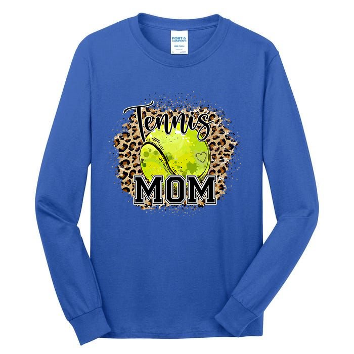 Tennis Mom Leopard Tennis Lovers Mother's Day Cute Gift Tall Long Sleeve T-Shirt