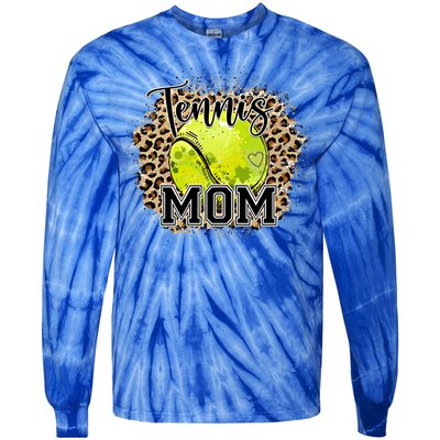 Tennis Mom Leopard Tennis Lovers Mother's Day Cute Gift Tie-Dye Long Sleeve Shirt