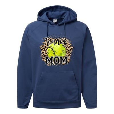 Tennis Mom Leopard Tennis Lovers Mother's Day Cute Gift Performance Fleece Hoodie