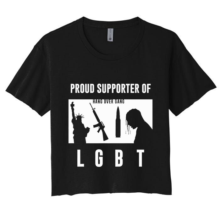 Tom Macdonald L G B T Proud Supporter Women's Crop Top Tee