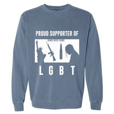 Tom Macdonald L G B T Proud Supporter Garment-Dyed Sweatshirt
