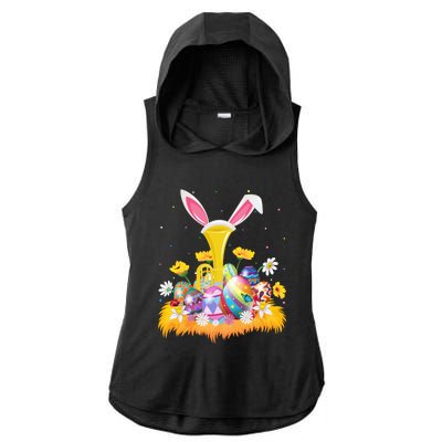 Tuba Music Lover Easter Egg Funny Tuba Easter Sunday Cute Gift Ladies PosiCharge Tri-Blend Wicking Draft Hoodie Tank