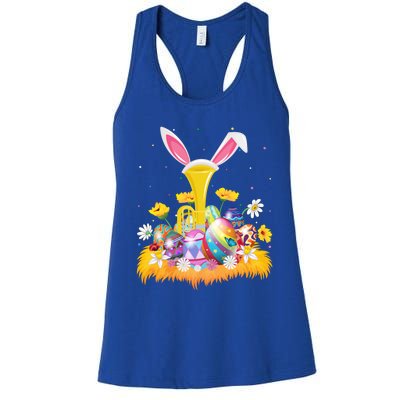 Tuba Music Lover Easter Egg Funny Tuba Easter Sunday Cute Gift Women's Racerback Tank