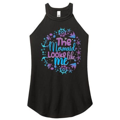 The mermaid looks like me black quote Women’s Perfect Tri Rocker Tank