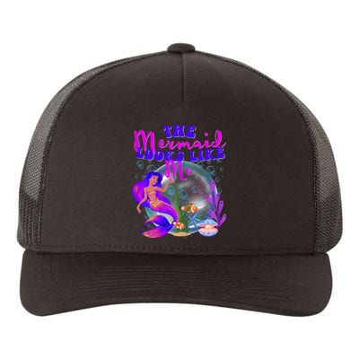 The Mermaid Looks Like Me Black Girl Yupoong Adult 5-Panel Trucker Hat