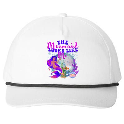 The Mermaid Looks Like Me Black Girl Snapback Five-Panel Rope Hat