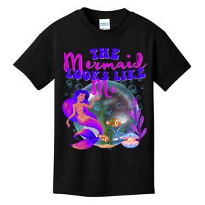 The Mermaid Looks Like Me Black Girl Kids T-Shirt