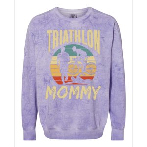 Triathlon Mommy Lover Sport Triathlete Mom Mother Mama Gift Colorblast Crewneck Sweatshirt