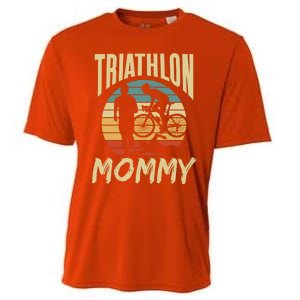 Triathlon Mommy Lover Sport Triathlete Mom Mother Mama Gift Cooling Performance Crew T-Shirt