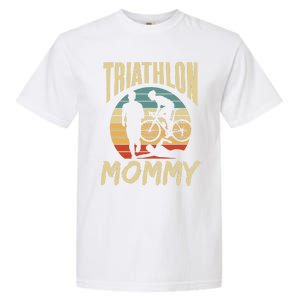 Triathlon Mommy Lover Sport Triathlete Mom Mother Mama Gift Garment-Dyed Heavyweight T-Shirt