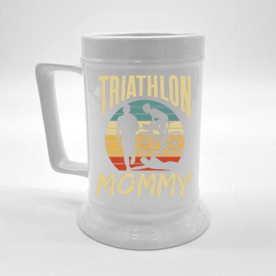 Triathlon Mommy Lover Sport Triathlete Mom Mother Mama Gift Beer Stein