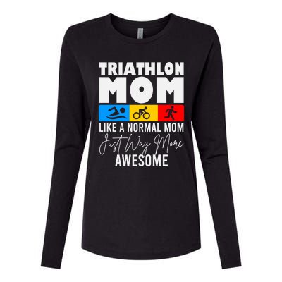 Triathlon Mom Love To Run Bike And Swim Triathlon Gift Womens Cotton Relaxed Long Sleeve T-Shirt