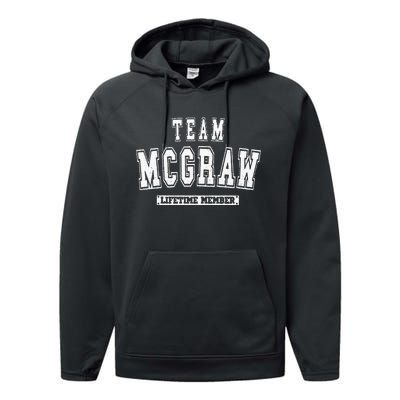 Team MCGRAW Lifetime Member Family Last Name Performance Fleece Hoodie