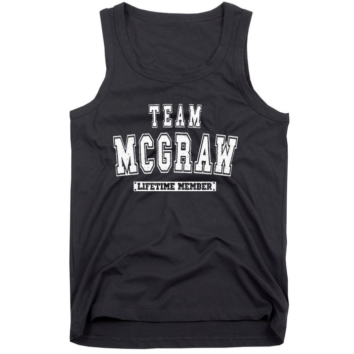 Team MCGRAW Lifetime Member Family Last Name Tank Top