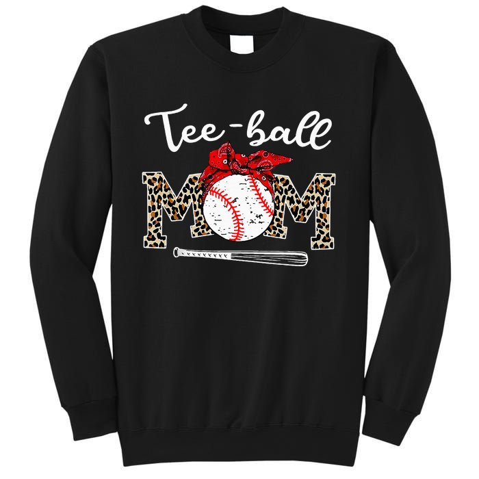 Teeball Mom Leopard Funny Teeball Mom MotherS Day 2024 Sweatshirt