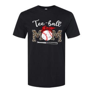 Teeball Mom Leopard Funny Teeball Mom MotherS Day 2024 Softstyle CVC T-Shirt