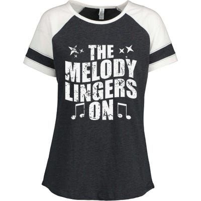 The Melody Lingers On Enza Ladies Jersey Colorblock Tee