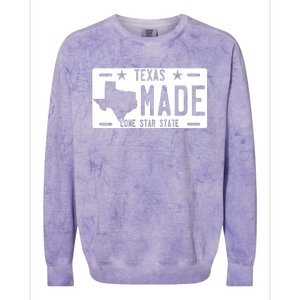 Texas Made Lone Star License Plate Colorblast Crewneck Sweatshirt