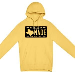 Texas Made Lone Star License Plate Premium Pullover Hoodie