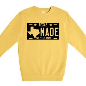 Texas Made Lone Star License Plate Premium Crewneck Sweatshirt