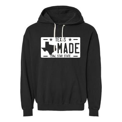 Texas Made Lone Star License Plate Garment-Dyed Fleece Hoodie