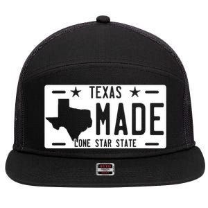 Texas Made Lone Star License Plate 7 Panel Mesh Trucker Snapback Hat