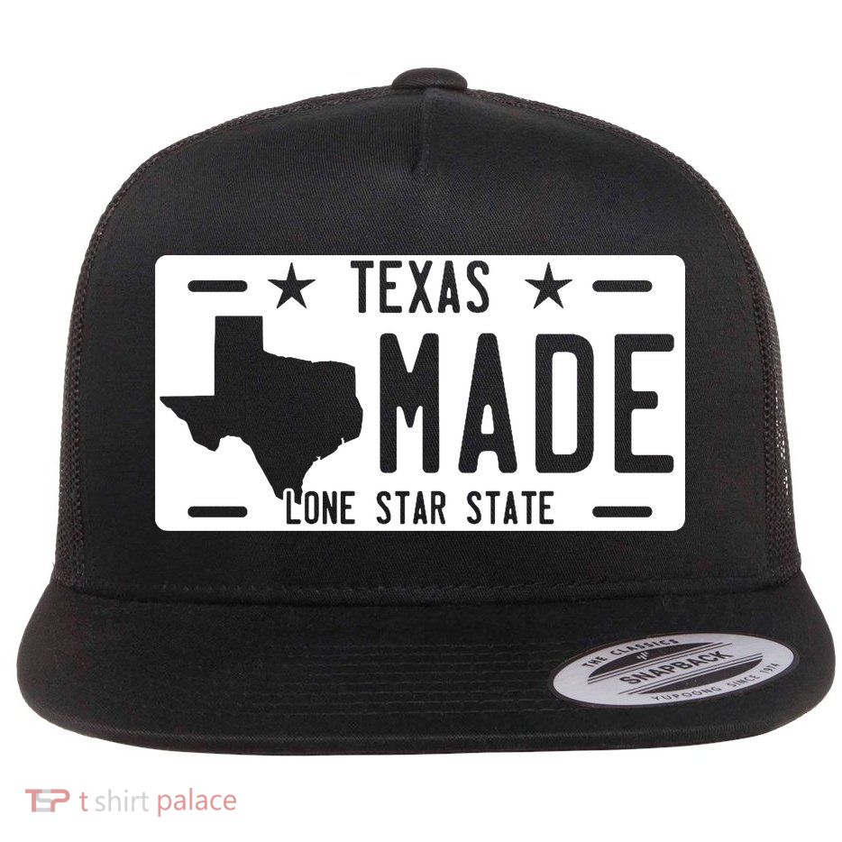 Texas Made Lone Star License Plate Flatbill Hat