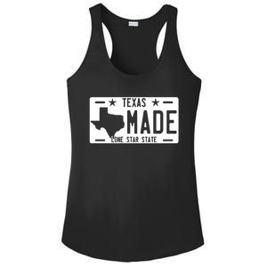 Texas Made Lone Star License Plate Ladies PosiCharge Competitor Racerback Tank