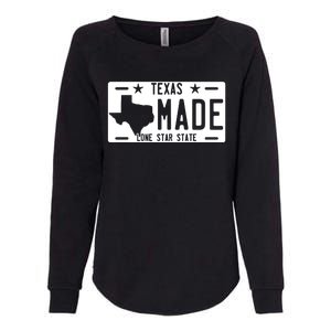 Texas Made Lone Star License Plate Womens California Wash Sweatshirt