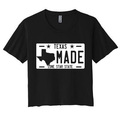 Texas Made Lone Star License Plate Crop Top