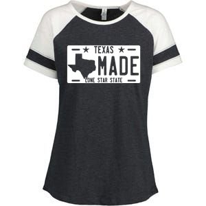 Texas Made Lone Star License Plate Enza Ladies Jersey Colorblock Tee