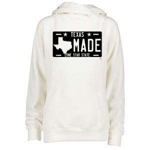 Texas Made Lone Star License Plate Womens Funnel Neck Pullover Hood