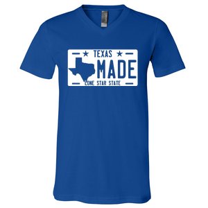 Texas Made Lone Star License Plate V-Neck T-Shirt