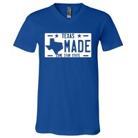 Texas Made Lone Star License Plate V-Neck T-Shirt