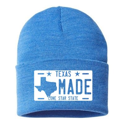 Texas Made Lone Star License Plate Sustainable Knit Beanie