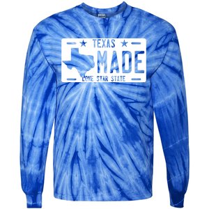 Texas Made Lone Star License Plate Tie-Dye Long Sleeve Shirt