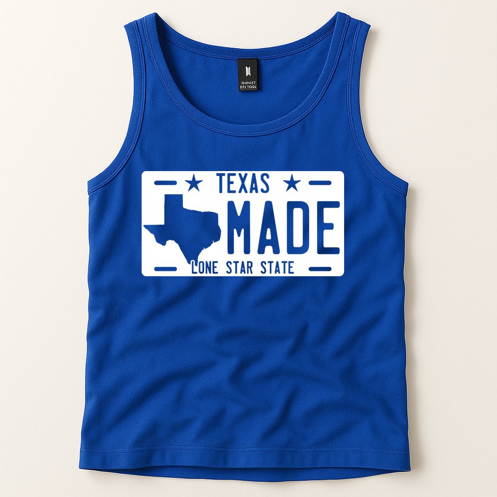 Texas Made Lone Star License Plate Tank Top