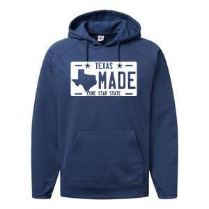 Texas Made Lone Star License Plate Performance Fleece Hoodie