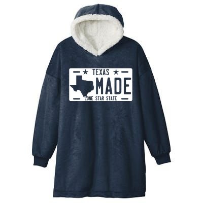 Texas Made Lone Star License Plate Hooded Wearable Blanket