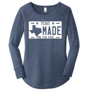 Texas Made Lone Star License Plate Women's Perfect Tri Tunic Long Sleeve Shirt