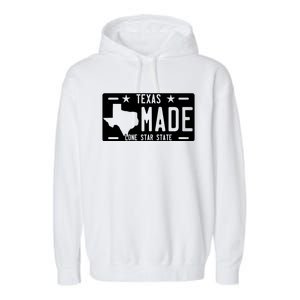 Texas Made Lone Star License Plate Garment-Dyed Fleece Hoodie