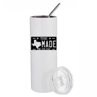 Texas Made Lone Star License Plate Stainless Steel Tumbler