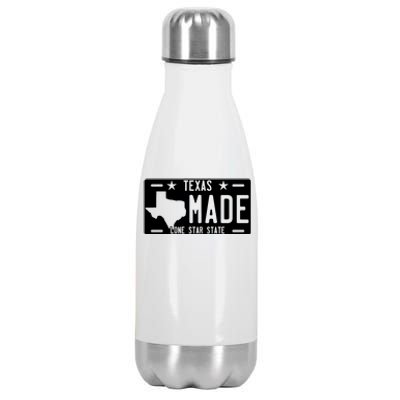 Texas Made Lone Star License Plate Stainless Steel Insulated Water Bottle