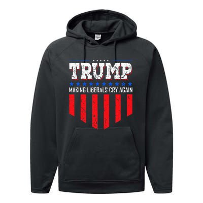 Trump Making Liberals Cry Again Funny Election Performance Fleece Hoodie