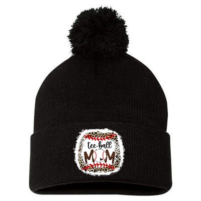 Tee-Ball Mom Leopard Tee-Ball Mom Pom Pom 12in Knit Beanie